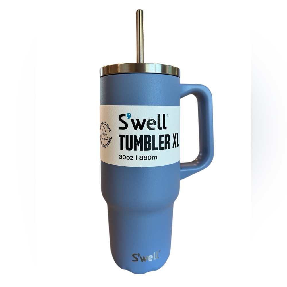 S'well Powder Blue Insulated Tumbler with Handle - Picture 5 of 5
